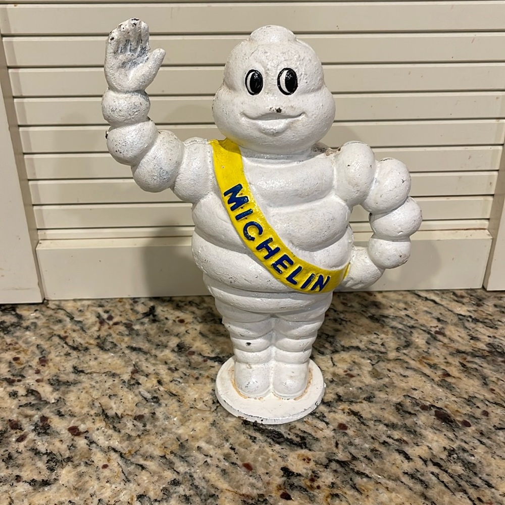 Michelin Man Cast Iron Piggy Bank Solid Metal 4LB Man Cave Tire Racing Collector
